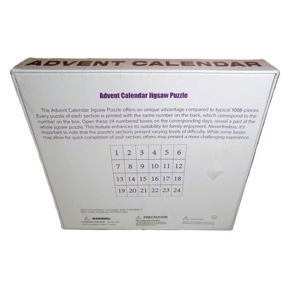 Christmas Advent Puzzle Calendar Santa's Gift Train 1008 Pieces + Wall Poster - Picture 2 of 2